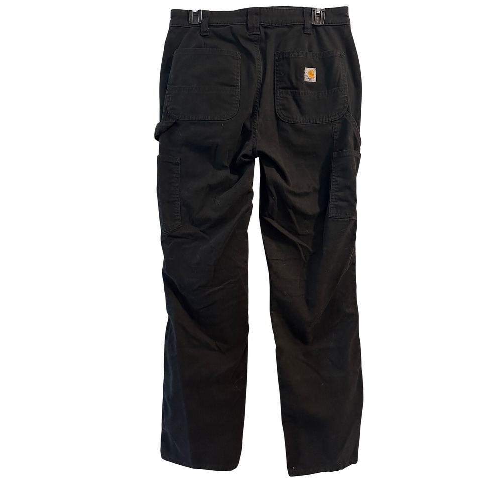 Carhartt Black Canvas Loose Fit Work Carpenter Pants Womens 6 Tall Utility